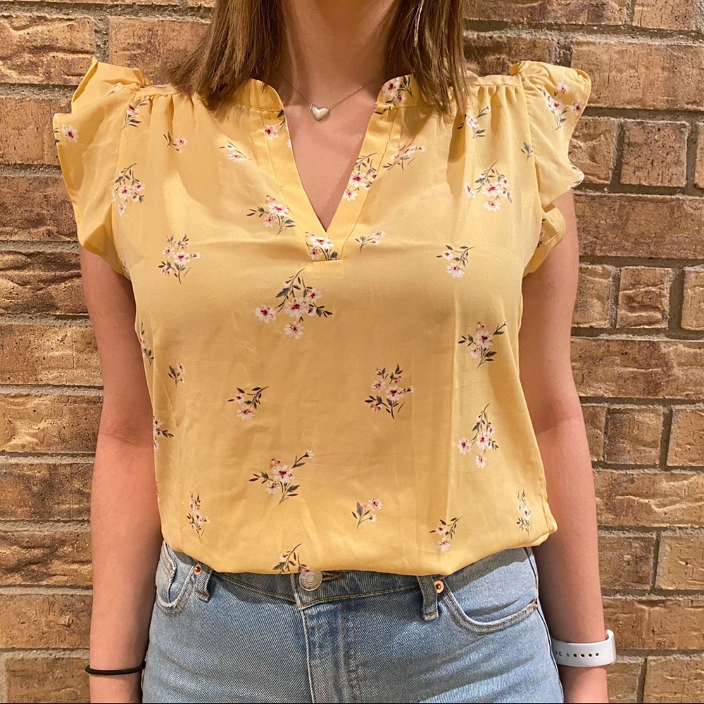 ❤️Yellow Flower Blouse